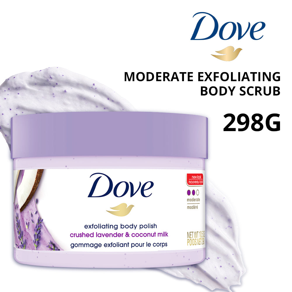 Dove Body Polish Crushed Lavender & Coconut Milk Moderate Exfoliating The Good Cart SG