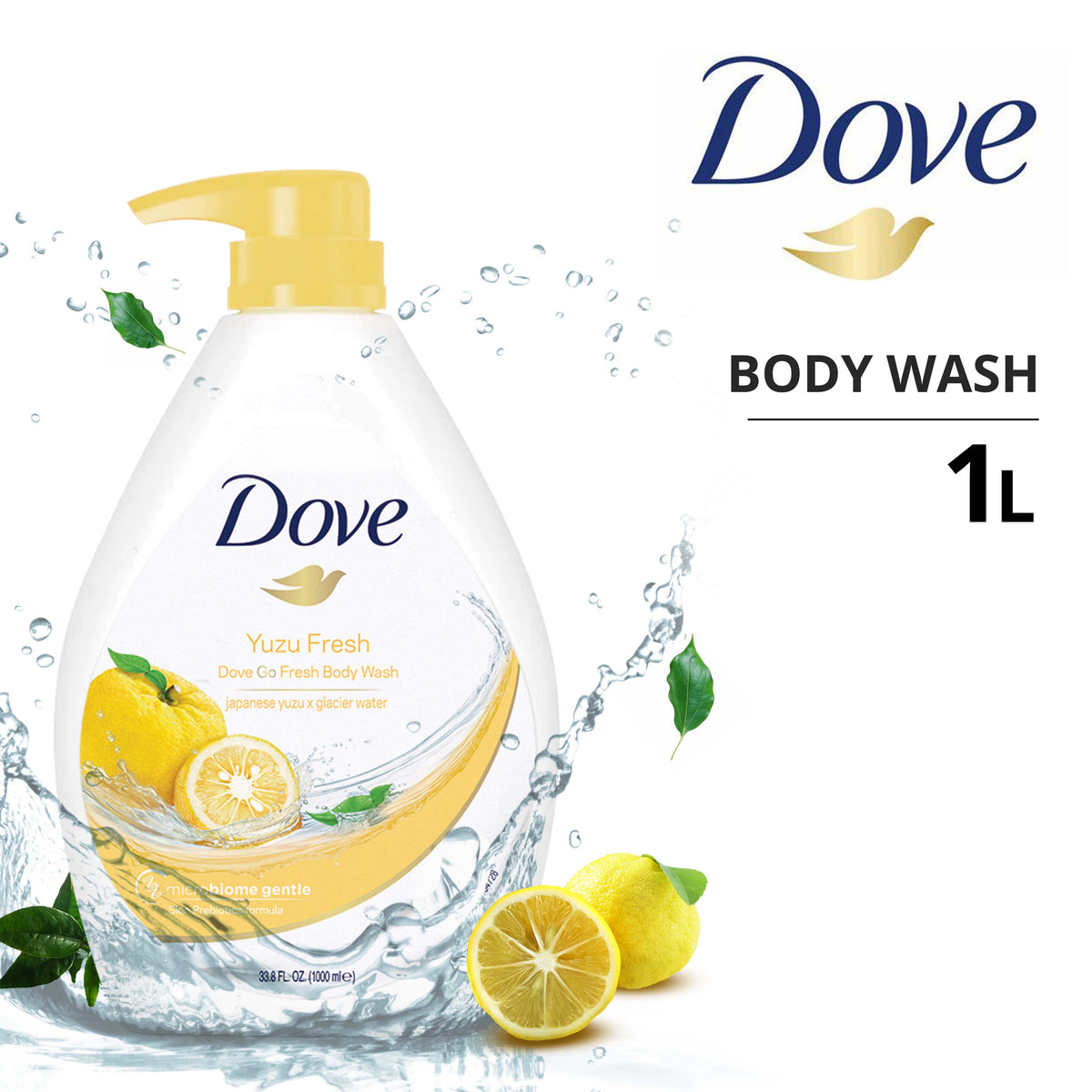 Dove Go Fresh Japanese Yuzu & Glacier Water Body Wash 1L The Good Cart SG