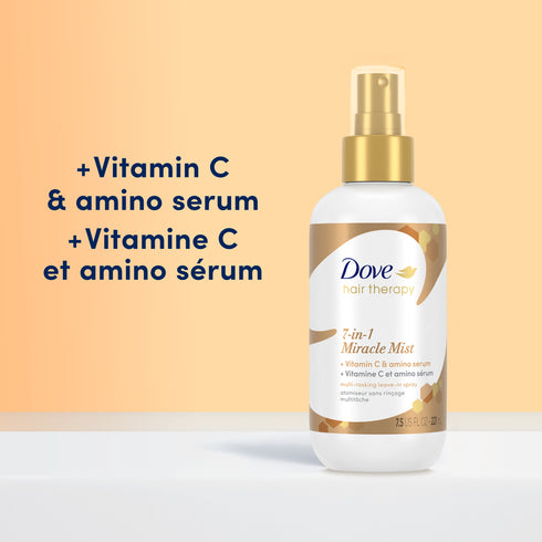 Dove Hair Therapy 7-in-1 Hairspray Miracle Mist + Vitamin C Leave-in Spray for Damaged Hair, 7.5 oz
