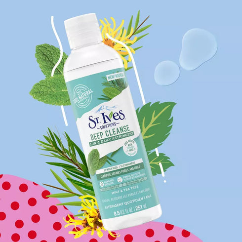 St. Ives Mint & Tea Tree Deep Cleanse 3-in-1 Daily Astringent Toner - 8.5 fl oz