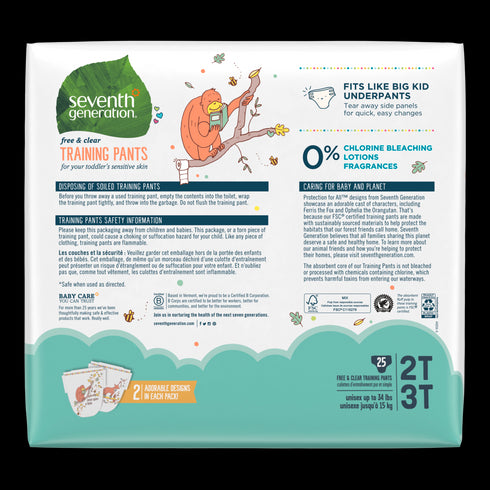 Seventh Generation Baby & Toddler Training Pants, Medium Size 2T-3T, 25 count