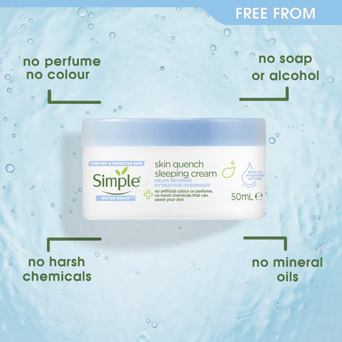 Simple Water Boost Skin Quench Sleeping Cream 50ml