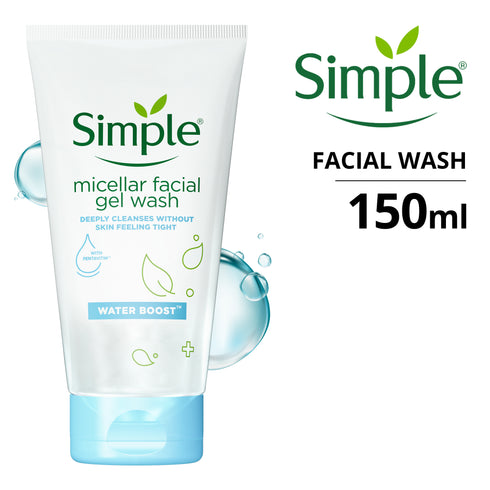Simple Water Boost Micellar Facial Gel Wash 150ml (Exp 26 Apr '23)