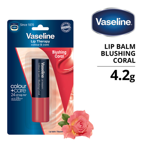 Vaseline Lip Therapy Colour + Care Tinted Lip Balm Blushing Coral 4.2G