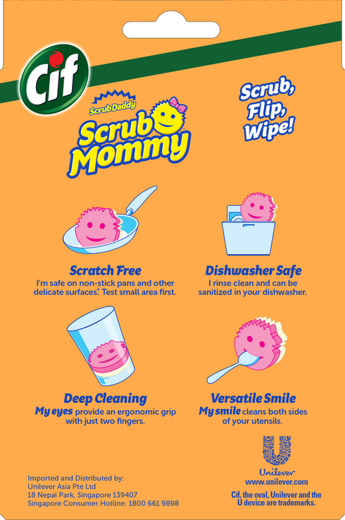 Cif Scrub Mommy Kitchen Sponge, Original Pink Sponge