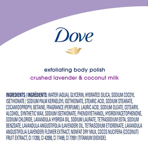 Dove Body Polish Crushed Lavender & Coconut Milk Moderate Exfoliating Body Scrub 298g